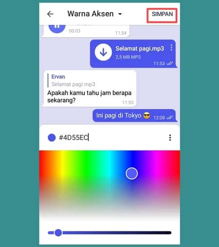 change telegram theme on android