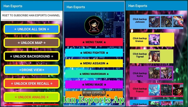 Han Esports Apk Unlock Skin And Change Background ML